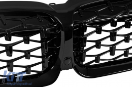 Diamond type kidneys black lacquer suitable for BMW 3 Series G20 sedan, G21 touring 2019-2022-image-6237002