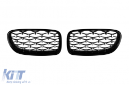 Diamond type kidneys chrome/black suitable for BMW 5 Series F10 sedan, F11 touring 2010-2017 - ABGB6020814