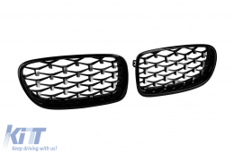 Diamond type kidneys chrome/black suitable for BMW 5 Series F10 sedan, F11 touring 2010-2017-image-6236851