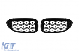 Diamond type kidneys chrome/black suitable for BMW 5 Series G30 sedan, G31 touring 2017-2020-image-6236897