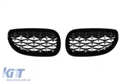image-73-Diamond type kidneys chrome/black suitable for BMW 5 Series E60 sedan, E61 touring 2004-2010