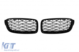 Diamond type kidneys in gray/black suitable for BMW 3 Series F30 sedan, F31 touring 2011-2019 - ABGB6020817