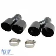 Diffuser + dual exhaust tailpipe right left black for 3 Series BMW G20 G21 318 320-image-6277931