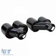 Diffuser + dual exhaust tailpipe right left black for 3 Series BMW G20 G21 318 320-image-6277933