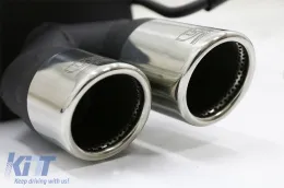 Diffuser Piano Black with Exhaust System Twin Double Exhaust Pipes suitable for BMW 5 Series F10 (2011-2016) 102-433/70RS-image-6072988