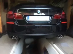 Diffuser Piano Black with Exhaust System Twin Double Exhaust Pipes suitable for BMW 5 Series F10 (2011-2016) 102-433/70RS-image-6072992