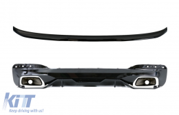 image-38-Diffuser With Exhaust Tips and Trunk Boot Spoiler suitable for BMW 5 Series G30 Limousine (2017-up) 540 M Performance Look Piano Black