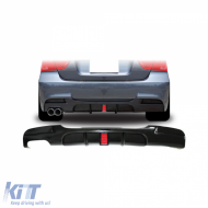 image-41-Diffuser with F1 light and left dual outlet suitable for BMW E90 E91 M bumper Black Piano Lacquer!