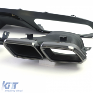 Diffuseur arrière avec embouts d'échappement noirs, adapté pour Mercedes E-Class W213 sans A Design Line-image-6198151