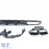 Diffuseur arrière avec embouts d'échappement noirs, adapté pour Mercedes E-Class W213 sans A Design Line-image-6198153