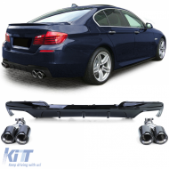 image-18-Diffuseur arrière brillant + embouts d'échappement 4 tuyaux en carbone véritable adapté pour BMW F10 F11 535i 535d