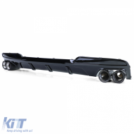 Diffuseur arrière brillant + embouts d'échappement 4 tuyaux en carbone véritable adapté pour BMW F10 F11 535i 535d-image-6202055