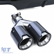 Diffuseur arrière brillant + embouts d'échappement 4 tuyaux en carbone véritable adapté pour BMW F10 F11 535i 535d-image-6202058