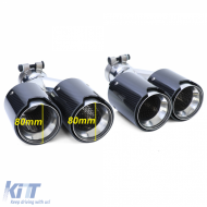 Diffuseur arrière brillant + embouts d'échappement 4 tuyaux en carbone véritable adapté pour BMW F10 F11 535i 535d-image-6202060