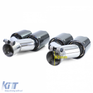 Diffuseur arrière brillant + embouts d'échappement 4 tuyaux en carbone véritable adapté pour BMW F10 F11 535i 535d-image-6202061