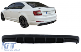 Diffuseur arrière pour Skoda Octavia III 5E Berline Wagon 2013-2019 Noir brillant-image-6089916