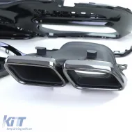 Diffuseur arrière sport avec doubles sorties noires adapté pour Mercedes S-Class W222 17-20-image-6191388