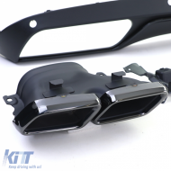 Diffuseur arrière sport avec sorties noires adapté pour Mercedes W205 berline 14-18-image-6203138