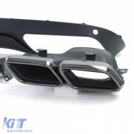 Diffuseur arrière sport avec sorties noires adapté pour Mercedes W205 berline 14-18-image-6203139