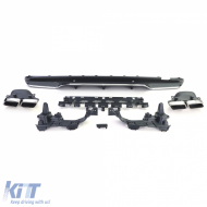 Diffuseur arrière sport avec sorties d'échappement chromées adapté pour Mercedes C W205 S205 berline 14-18-image-6196502