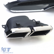 Diffuseur arrière sport avec sorties d'échappement chromées adapté pour Mercedes C W205 S205 berline 14-18-image-6196503