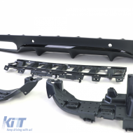 Diffuseur arrière sport avec sorties d'échappement noires adapté pour Mercedes C C205 Coupe 15-18-image-6196711