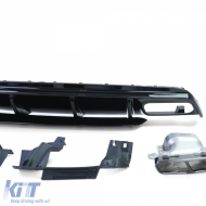 Diffuseur arrière sport avec sorties d'échappement noires adapté pour Mercedes A-Class W176 à partir de 15-image-6200130