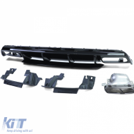 Diffuseur arrière sport avec sorties d'échappement noires adapté pour Mercedes A-Class W176 à partir de 15-image-6200132