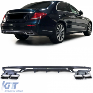 image-22-Diffuseur arrière sport avec sorties d'échappement chromées adapté pour Mercedes E-Class W213 sans A Design Line