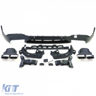Diffuseur arrière sport avec sorties d'échappement chromées adapté pour Mercedes GLC X253 SUV 15-19-image-6202806