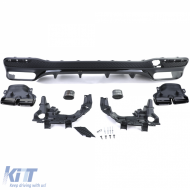 Diffuseur arrière sport avec sorties d'échappement noires adapté pour Mercedes GLE W166 15-18-image-6257219