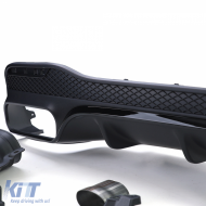 Diffuseur arrière sport avec sorties d'échappement noires adapté pour Mercedes GLE W166 15-18-image-6257223