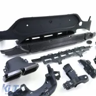 Diffuseur arrière sport avec sorties d'échappement noires adapté pour Mercedes GLC Coupe C253 2016-2019-image-6257361