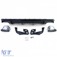 Diffuseur arrière sport avec sorties d'échappement noires adapté pour Mercedes CLA C117 13-19-image-6257693