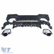 Diffuseur arrière sport brillant + sorties d'échappement look 440 adapté pour BMW Série 4 G22 G23 420 430-image-6207342