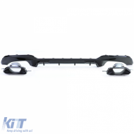 Diffuseur arrière sport en gloss + sorties d'échappement look 340 adapté pour BMW Série 3 G20 G21 320 330-image-6198839