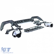 Diffuseur arrière sport en gloss + sorties d'échappement look 340 adapté pour BMW Série 3 G20 G21 320 330-image-6198844