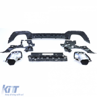 Diffuseur arrière sport en gloss + sorties d'échappement look 340 adapté pour BMW Série 3 G20 G21 320 330-image-6198846