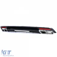 Diffuseur arrière sport en noir brillant avec sorties d'échappement adapté pour Mercedes S-Class W222 13-17-image-6198158