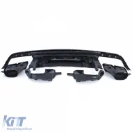 Diffuseur arrière sport en noir brillant avec sorties d'échappement adapté pour Mercedes S-Class W222 13-17-image-6198161