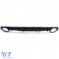 Diffuseur arrière sport noir brillant avec sorties d'échappement chromées adapté pour Audi A6 C7 4G 14-18-image-6197728