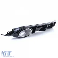 Diffuseur arrière sport noir brillant avec sorties d'échappement chromées adapté pour Audi A6 C7 4G 14-18-image-6197729