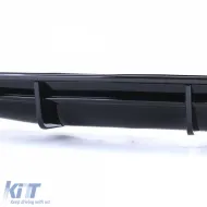 Diffuseur arrière sport noir brillant avec sorties d'échappement chromées adapté pour Audi A6 C7 4G 14-18-image-6197730