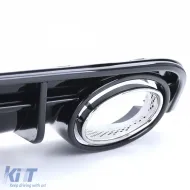 Diffuseur arrière sport noir brillant avec sorties d'échappement chromées adapté pour Audi A6 C7 4G 14-18-image-6197731