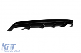Diffuseur avec embouts noirs type CLA45 adapté pour le pare-chocs arrière A Design sur Mercedes CLA C117 2013-2015, laqué noir, -oo--oo--image-6150344