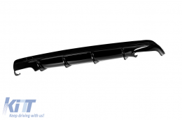 Diffuseur avec embouts noirs type CLA45 adapté au pare-chocs arrière A Design sur Mercedes CLA C117 2016-2018, laqué noir, -oo--oo--image-6150356