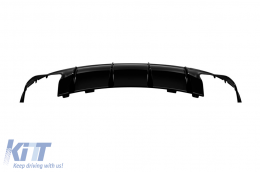 Diffuseur avec embouts noirs type CLA45 adapté au pare-chocs arrière A Design sur Mercedes CLA C117 2016-2018, laqué noir, -oo--oo--image-6150359