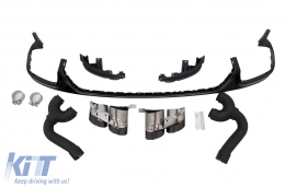Diffuseur becquet arrière Double Sortie pour Audi Q8 S-Line 2018-2023 Noir Conseils-image-6087484
