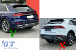 Diffuseur becquet arrière Double Sortie pour Audi Q8 S-Line 2018-2023 Noir Conseils-image-6087789
