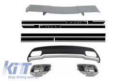 image-60-Diffuseur Conseils d'échappement pour Mercedes A-Class W176 2012-2018 Spoiler Autocollant Noir Pack Sport